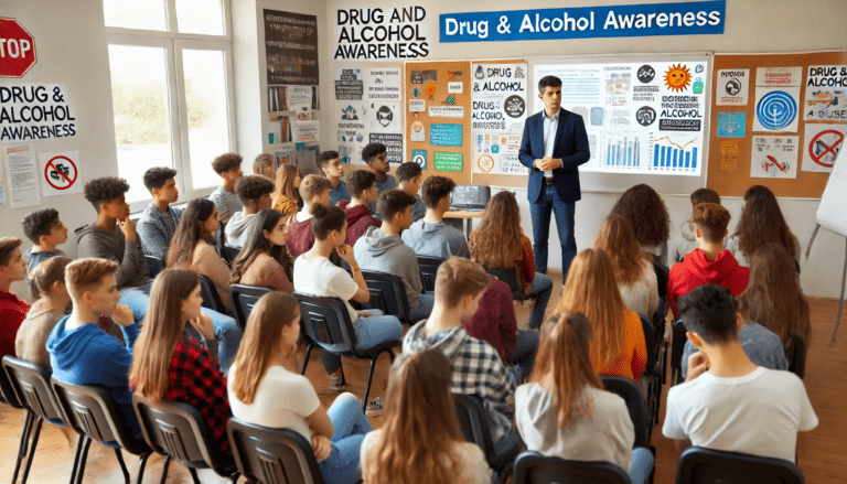 National Drug and Alcohol Facts Week 2025 seminar educating teens on drug and alcohol awareness.