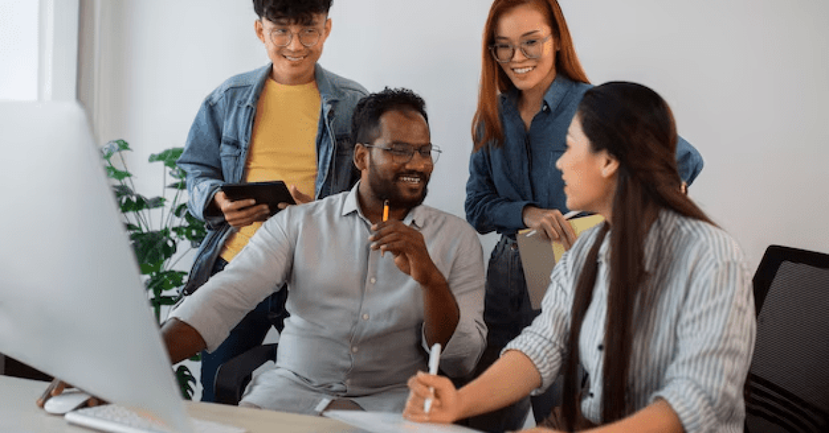 A group of people around a table
