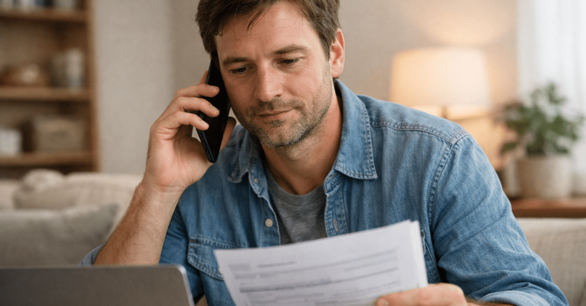 Person speaking with an admissions specialist while verifying insurance coverage for rehab in Indiana
